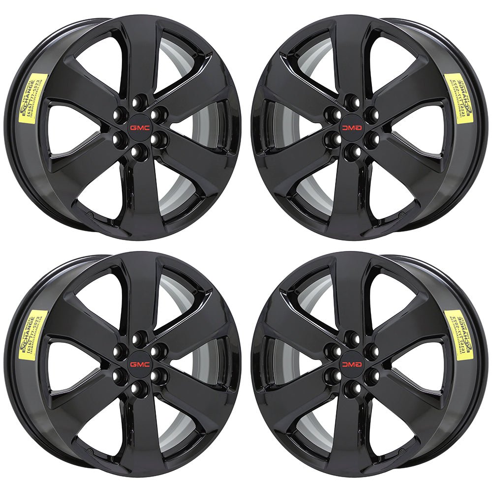 20" GMC Acadia Gloss Black wheels rims Factory OEM 2018 - 2023 set 5845