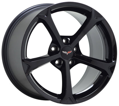 18x9.5" / 19x12" Corvette GS C6 Gloss Black wheels rims OEM 5460 5456 EXCHANGE