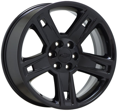22" Chevrolet GMC Silverado Sierra 1500 Black wheel rims OEM set 5664 EXCHANGE