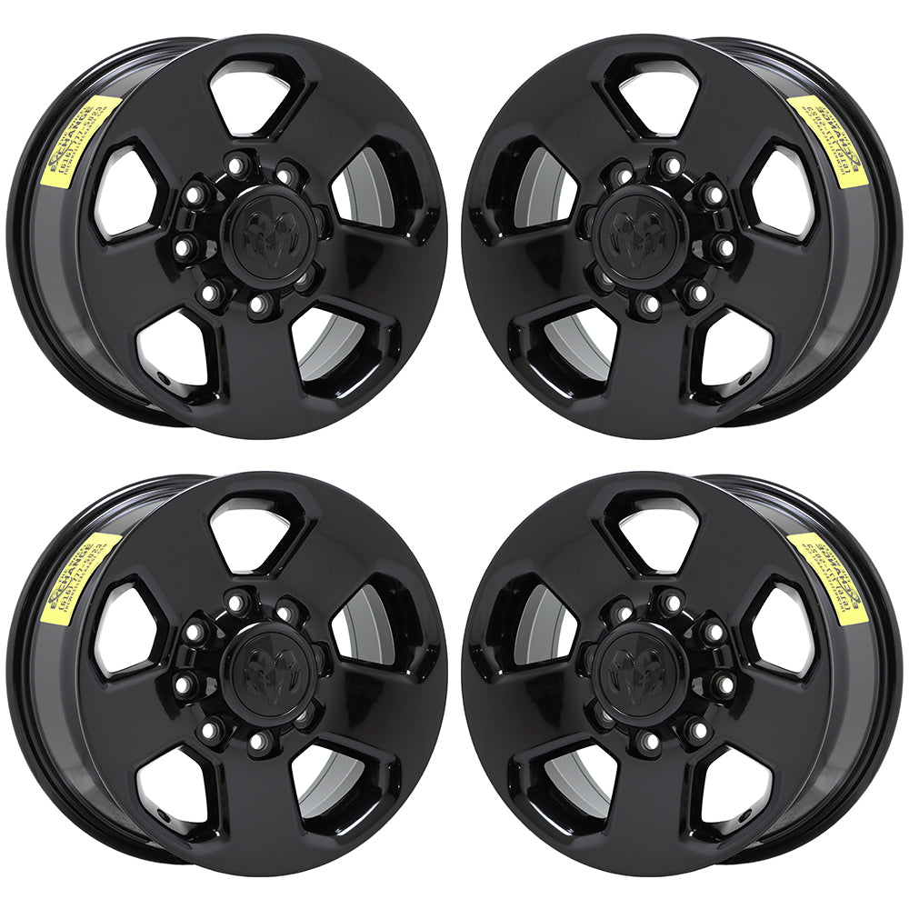 17" Dodge Ram 2500-3500 Truck Gloss Black wheels rims Factory OEM set 2498