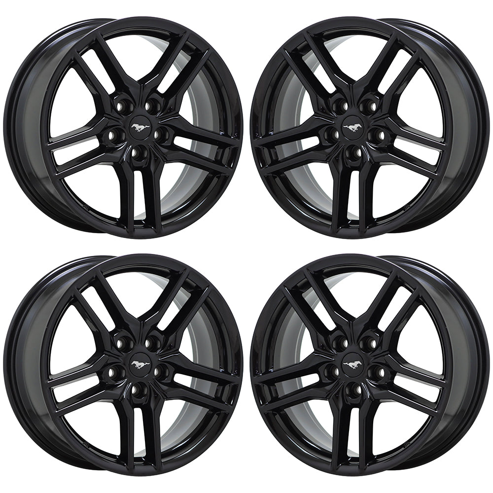 18" Ford Mustang Gloss Black wheels rims Factory OEM set 10157 EXCHANGE