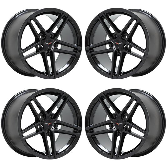 18"/19" Corvette Z06 Black wheels rims Factory OEM NEW set 5090 5107 EXCHANGE