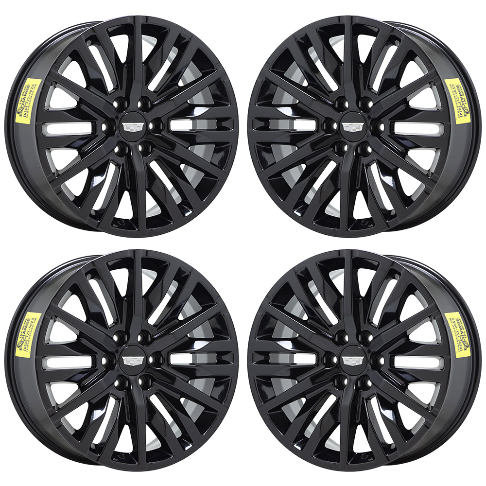 22" Cadillac Escalade Gloss Black wheels rims OEM set 5921 EXCHANGE