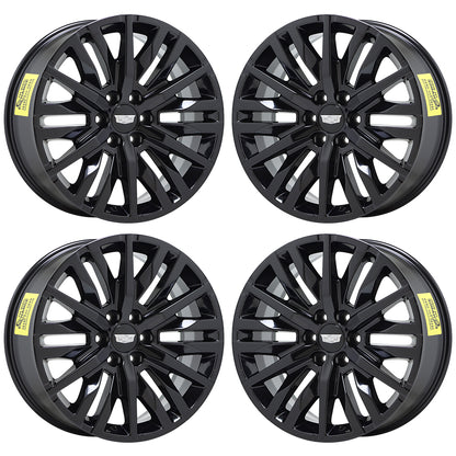 22" Cadillac Escalade Gloss Black wheels rims OEM set 5921 EXCHANGE