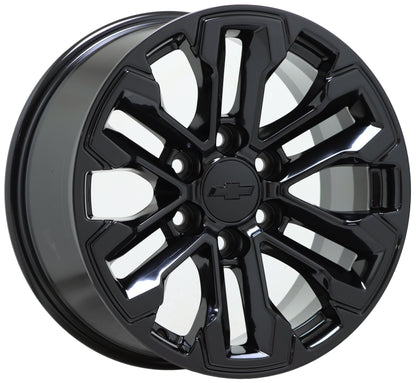 18" GMC Sierra Silverado 1500 Truck Gloss Black wheels rims OEM set 5905