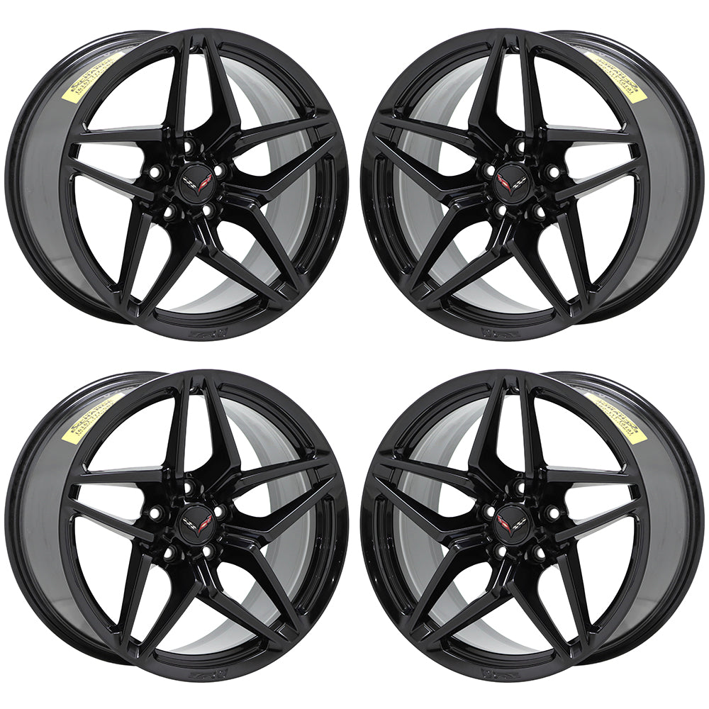 19" & 20" Corvette C7 ZR1 Z06 Grand Sport Black wheel OEM set 5926 5930 EXCHANGE