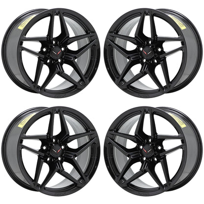 19" & 20" Corvette C7 ZR1 Z06 Grand Sport Black wheel OEM set 5926 5930 EXCHANGE