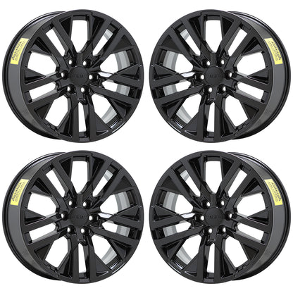 22" GMC Sierra 1500 Yukon Gloss Black wheels rims Factory OEM set 5903 EXCHANGE