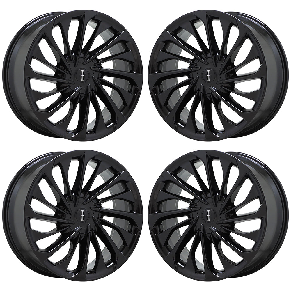 22" Lincoln Aviator Gloss Black wheels rims Factory Genuine OEM set 10241