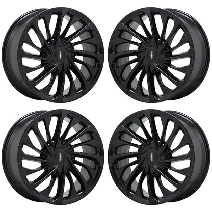 22" Lincoln Aviator Gloss Black wheels rims Factory Genuine OEM set 10241