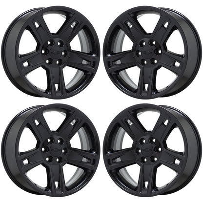 22" Chevrolet GMC Silverado Sierra 1500 Black wheel rims OEM set 5664 EXCHANGE
