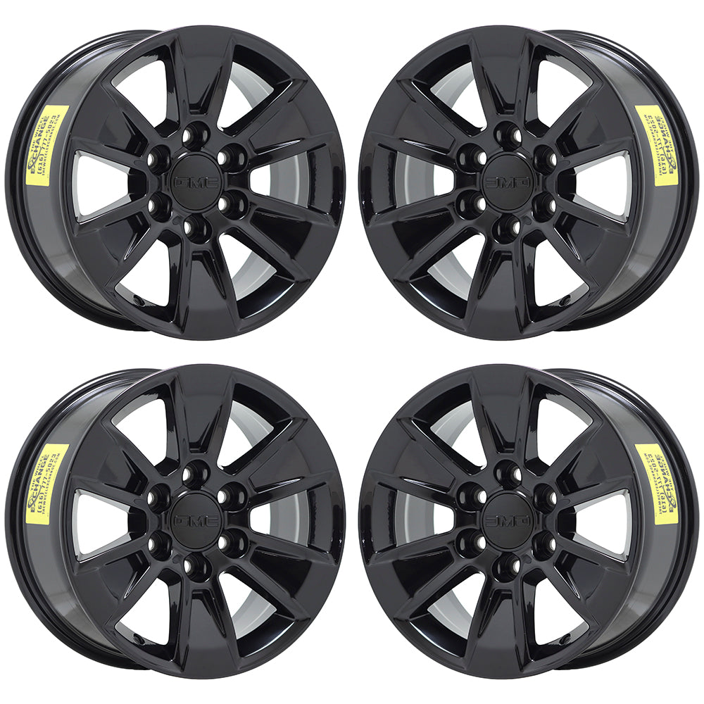 17" GMC Sierra 1500 Truck Gloss Black wheels rims Factory OEM set 4 5908