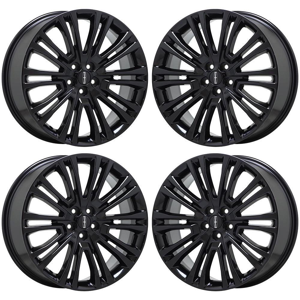 20" Lincoln MKX Gloss Black wheels Factory OEM set 2016-2018  10075