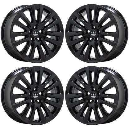 19" Lexus LS460 LS600 Gloss Black wheels rims Factory OEM set 4 74284