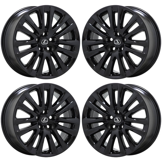 19" Lexus LS460 LS600 Gloss Black wheels rims Factory OEM set 4 74284