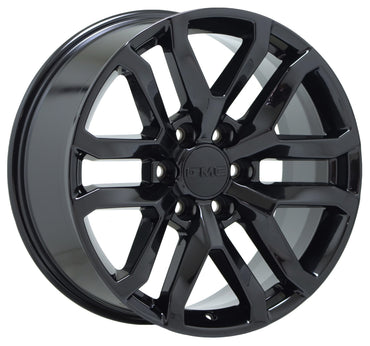 20" GMC Sierra Yukon 1500 Gloss Black wheels rims Factory OEM GM set 5924