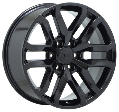 20" GMC Sierra Yukon 1500 Gloss Black wheels rims Factory OEM GM set 5924