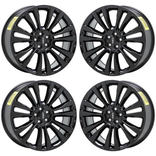 21" Lincoln MKX Gloss Black wheels rims Factory OEM 2016 2017 2018 set 10077