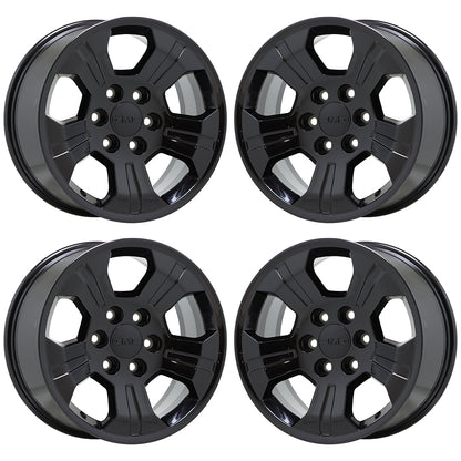 18" GMC Sierra 1500 Z71 Truck Gloss Black wheels rims Factory OEM set 4 5647