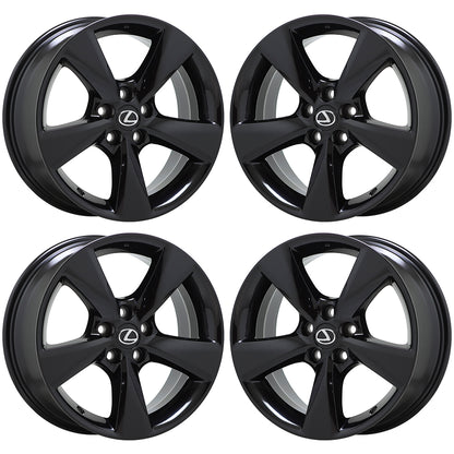 18" Lexus RX350 RX450 Gloss Black wheels rims Factory OEM set 4 74253