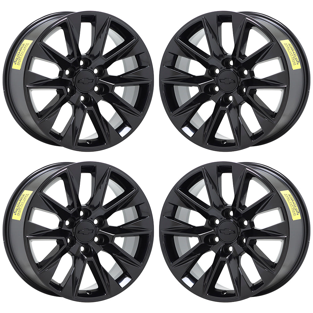 20" Chevrolet Silverado Tahoe 1500 Gloss Black wheels rims OEM set 5919 EXCHANGE