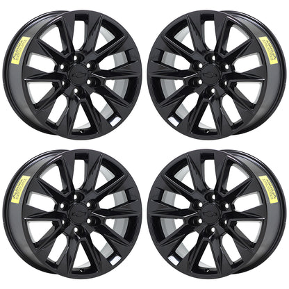 20" Chevrolet Silverado Tahoe 1500 Gloss Black wheels rims OEM set 5919 EXCHANGE
