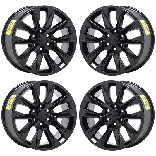 20" Chevrolet Silverado Tahoe 1500 Gloss Black wheels rims OEM set 5919 EXCHANGE