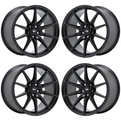 19x10.5 19x11" Ford Mustang GT350 Shelby Satin Black wheels rims OEM 10053 10054