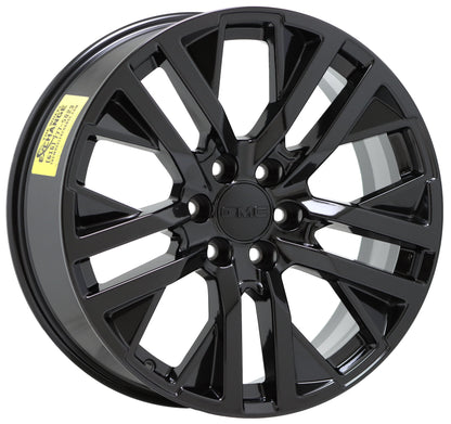 22" GMC Sierra 1500 Yukon Gloss Black wheels rims Factory OEM set 5903 EXCHANGE