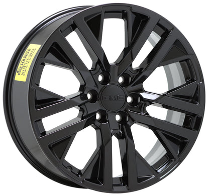 22" GMC Sierra 1500 Yukon Gloss Black wheels rims Factory OEM set 5903 EXCHANGE