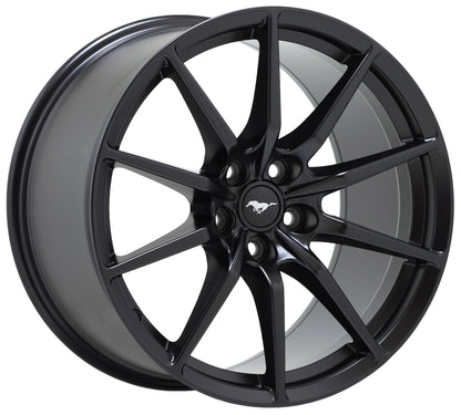 19x10.5 19x11" Ford Mustang GT350 Shelby Satin Black wheels rims OEM 10053 10054