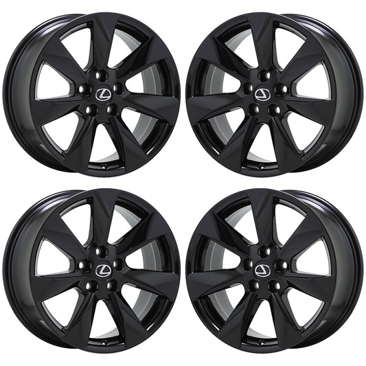 18" Lexus RX350 RX450 Gloss Black wheels rims Factory OEM set 4 74336