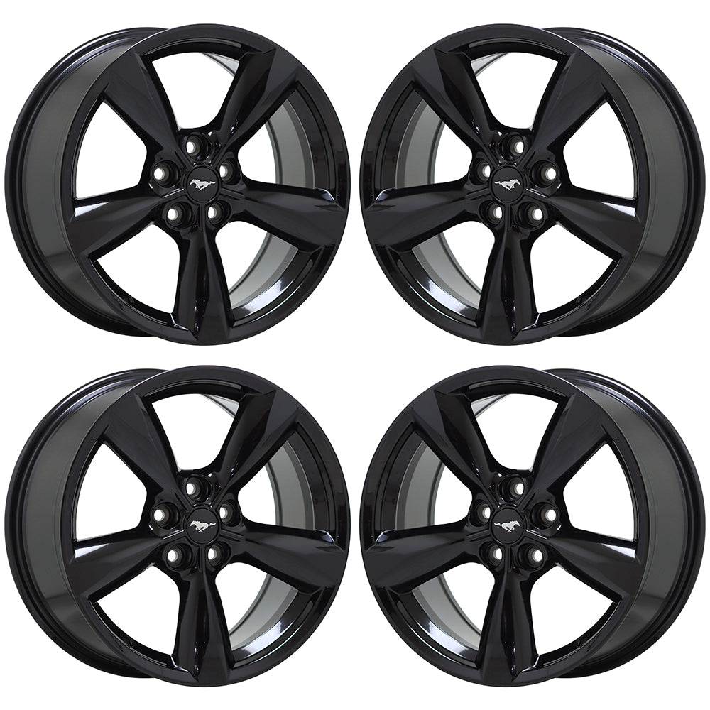 18" Ford Mustang Gloss Black wheels rims Factory OEM set 10029 EXCHANGE