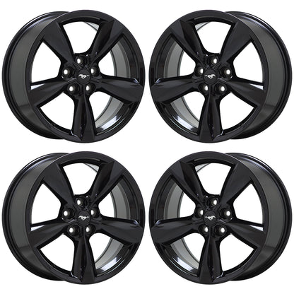 18" Ford Mustang Gloss Black wheels rims Factory OEM set 10029 EXCHANGE