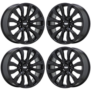 22" Cadillac Escalade Gloss Black Wheels Rims Factory OEM Set 14025