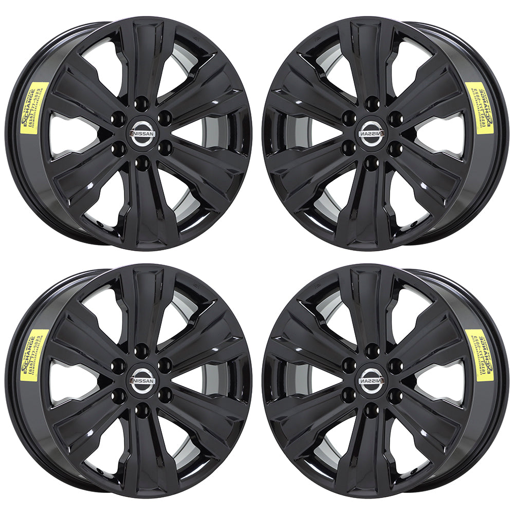 20" Nissan Titan Gloss Black wheels rims Factory OEM 2015-2020 set 62753 62705