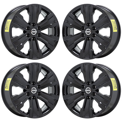 20" Nissan Titan Gloss Black wheels rims Factory OEM 2015-2020 set 62753 62705