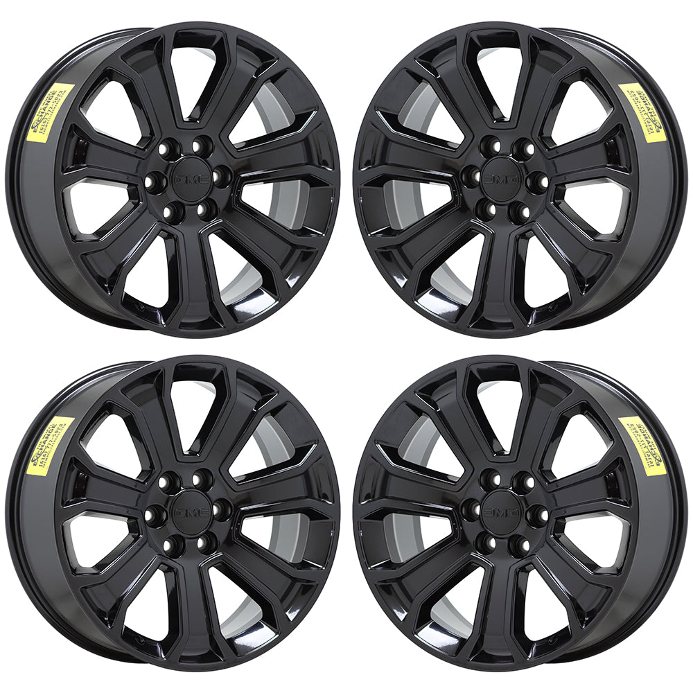 22" Sierra SIlverado 1500 Truck Gloss Black wheels rims OEM CK163 5665 EXCHANGE