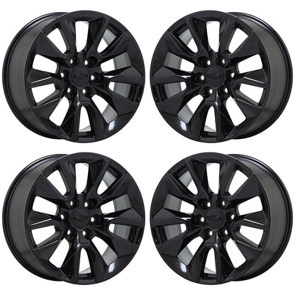 20" Chevrolet Silverado 1500 Gloss Black wheels rims Factory OEM set 5916