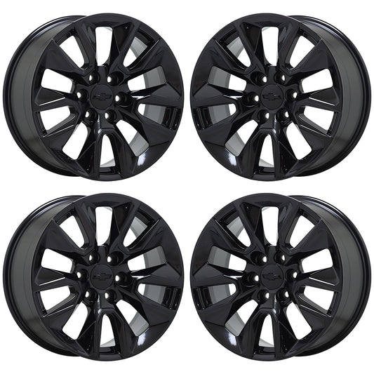 20" Chevrolet Silverado 1500 Gloss Black wheels rims Factory OEM set 5916