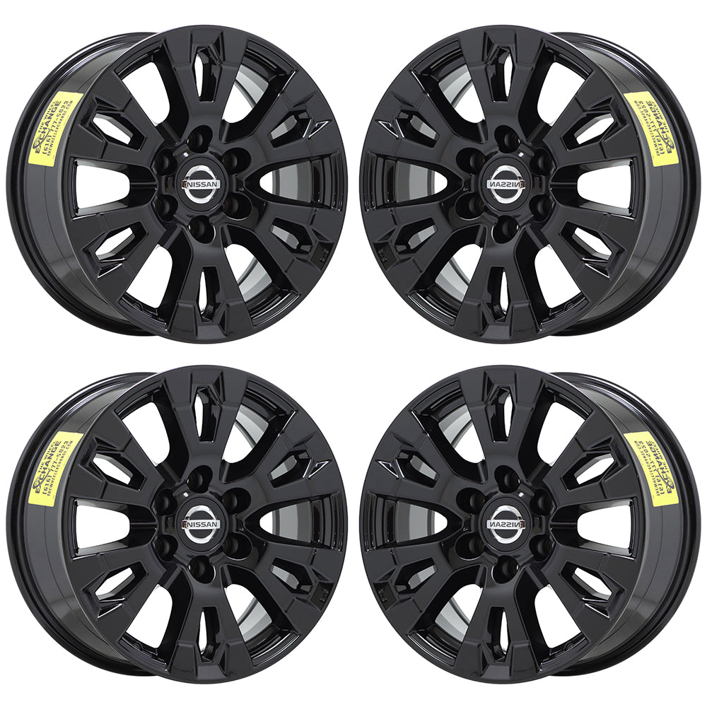 18" Nissan Titan Truck Gloss Black wheels rims Factory OEM set 4 62751 EXCHANGE