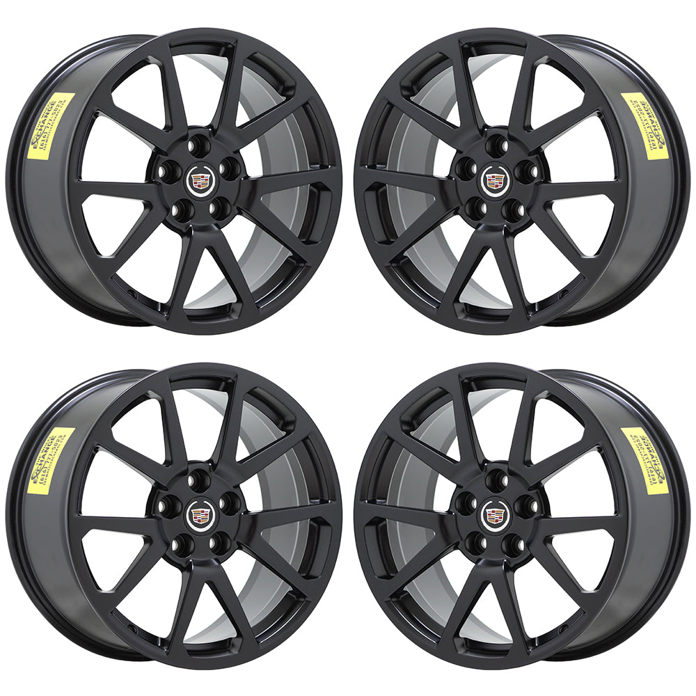 19x9 19x9.5" Cadillac CTS-V Sedan Satin Black wheels rims set 4647 4649 EXCHANGE