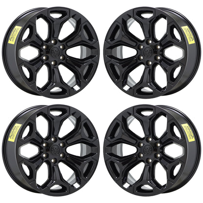 22" Dodge Ram 1500 Truck Gloss Black wheels rims Factory OEM set 4 2685 2727