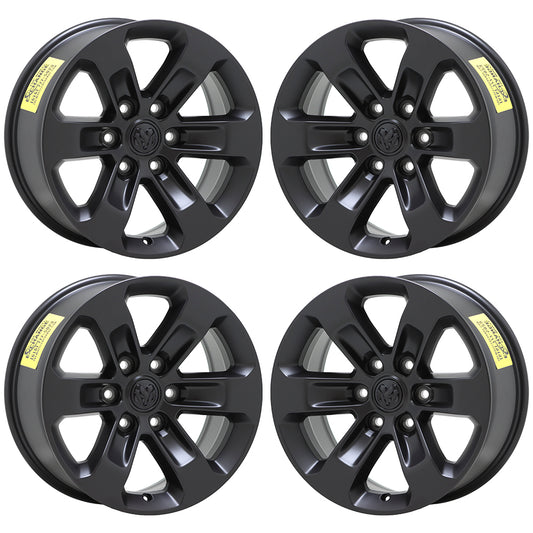 18" Dodge Ram 1500 Truck Satin Black wheels rims Factory OEM set 4 2672 EXCHANGE