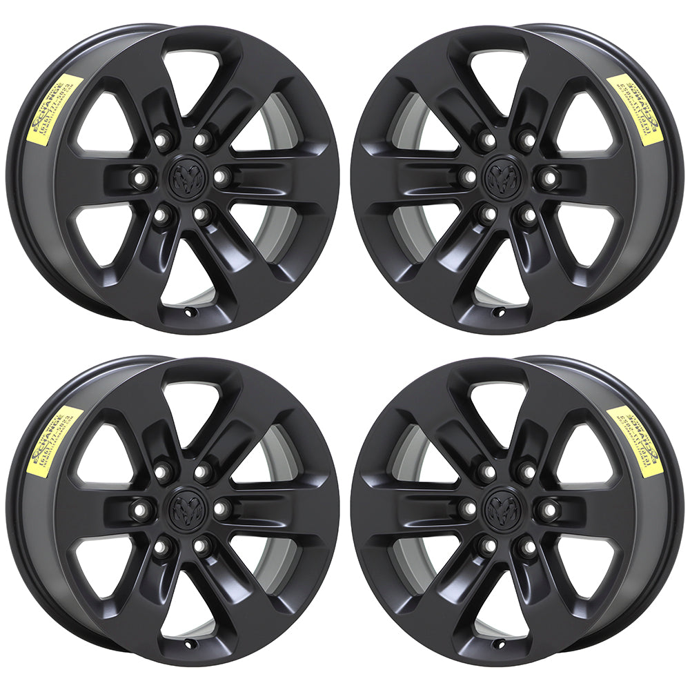 18" Dodge Ram 1500 Truck Satin Black wheels rims Factory OEM set 4 2672 EXCHANGE