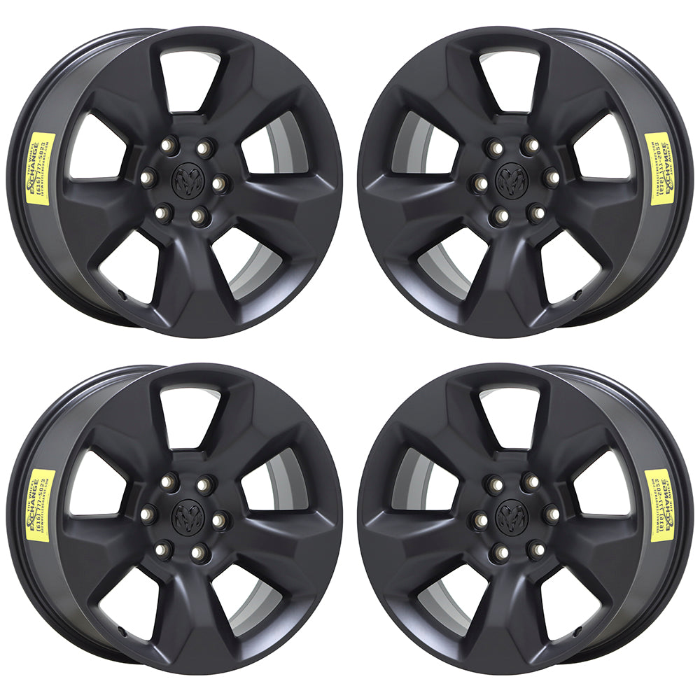 20" Dodge Ram 1500 Truck Satin Black wheels rims Factory OEM 2019-2024 set 2675