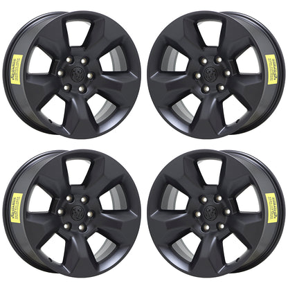 20" Dodge Ram 1500 Truck Satin Black wheels rims Factory OEM 2019-2024 set 2675