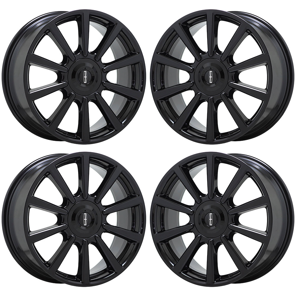 19" Lincoln Continental Gloss Black wheels rims Factory OEM set 10089