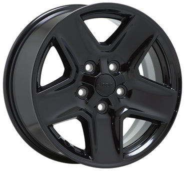17" Jeep Wrangler Gladiator Gloss Black wheels rims Factory OEM set 5 9235