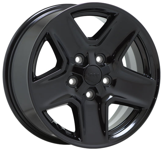 17" Jeep Wrangler Gladiator Gloss Black wheel rim Factory OEM single 9235